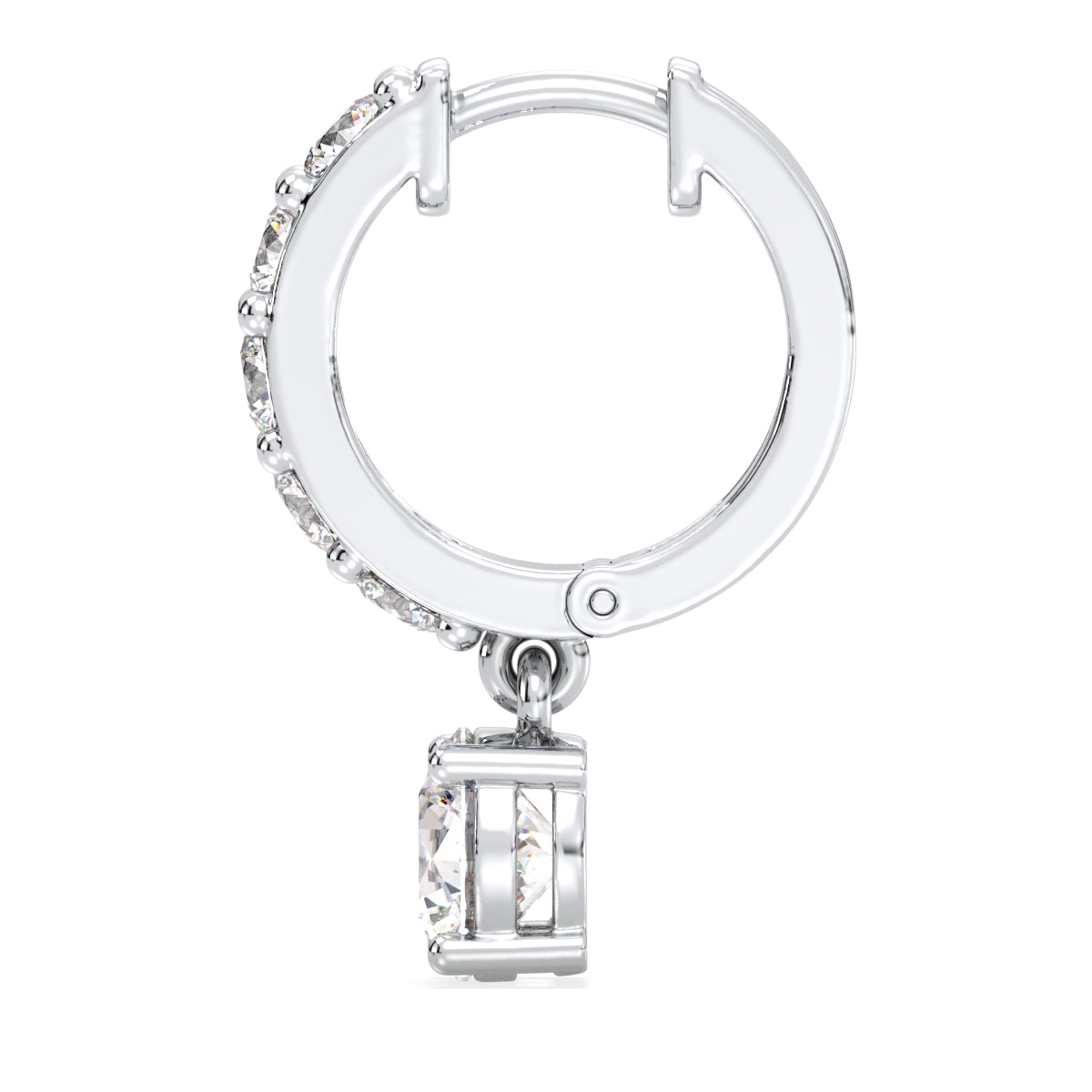 Lab Grown Diamond Hoop Earrings in White