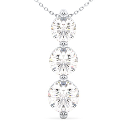 Trilogy Lab Grown Diamond Pendant  in White Gold