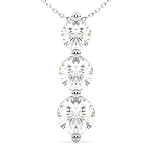 Trilogy Lab Grown Diamond Pendant  in White Gold