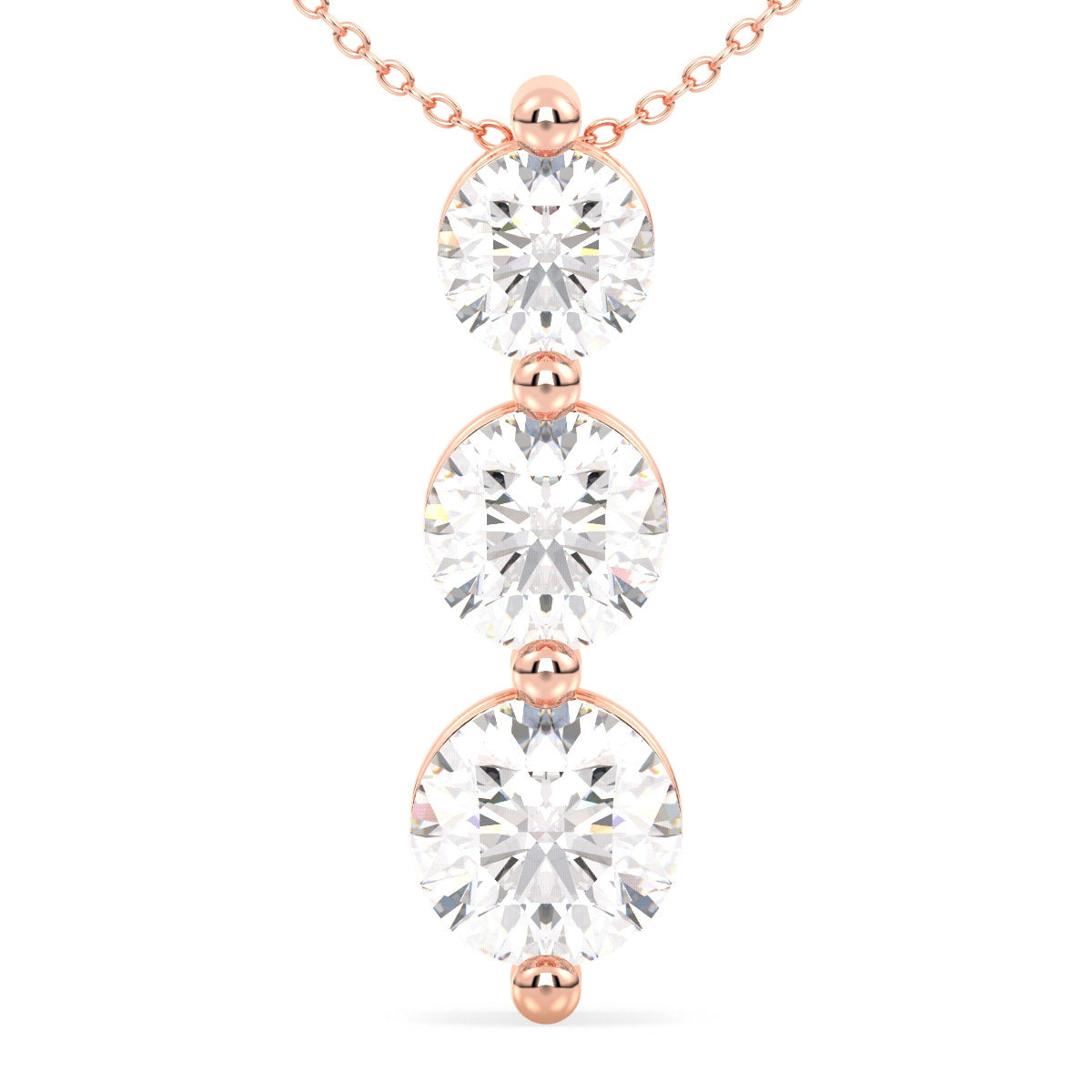 Trilogy Lab Grown Diamond Pendant  in Rose Gold