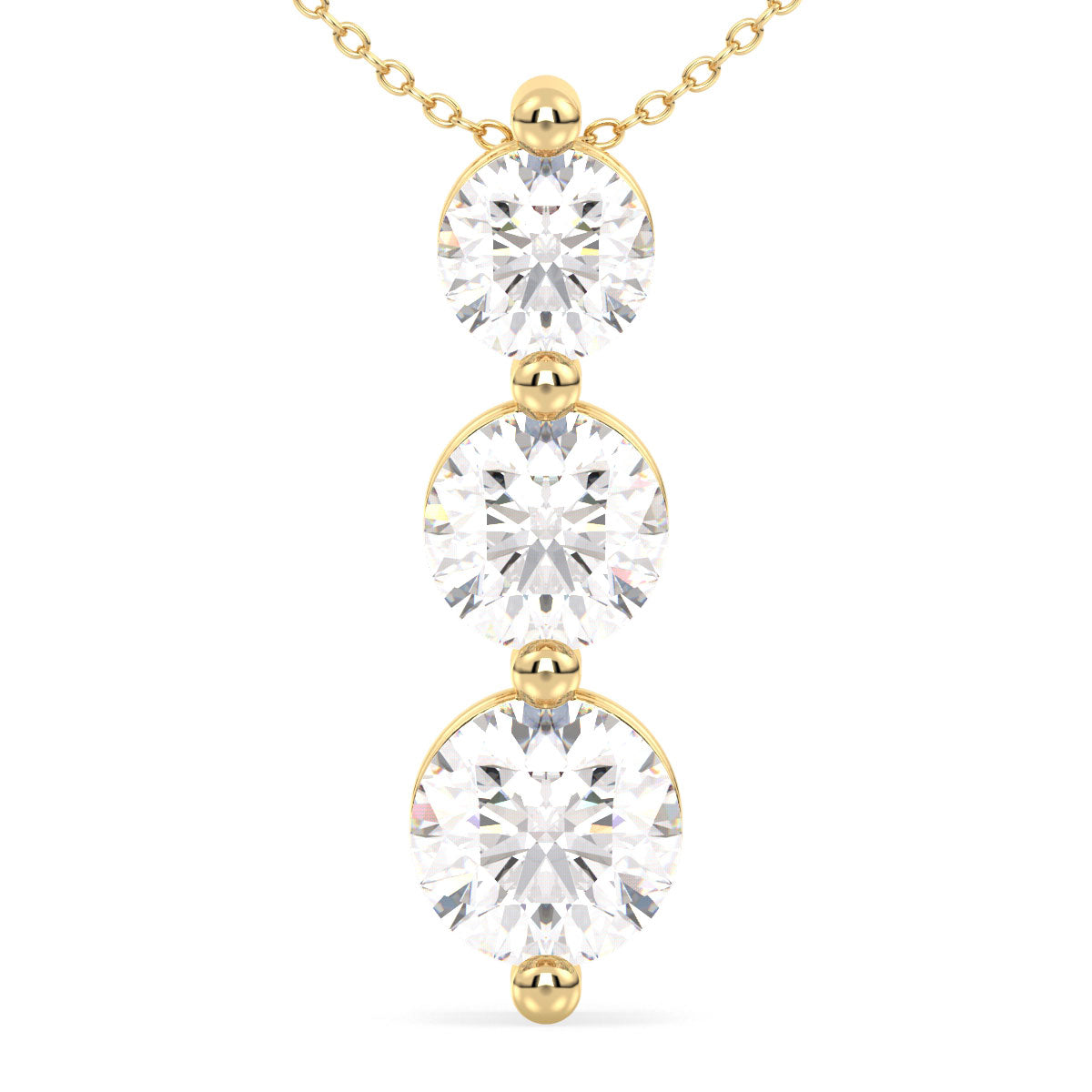 Trilogy Lab Grown Diamond Pendant  in Yellow Gold