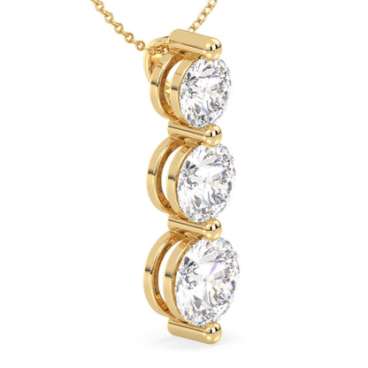 Trilogy Lab Grown Diamond Pendant  in Yellow Gold