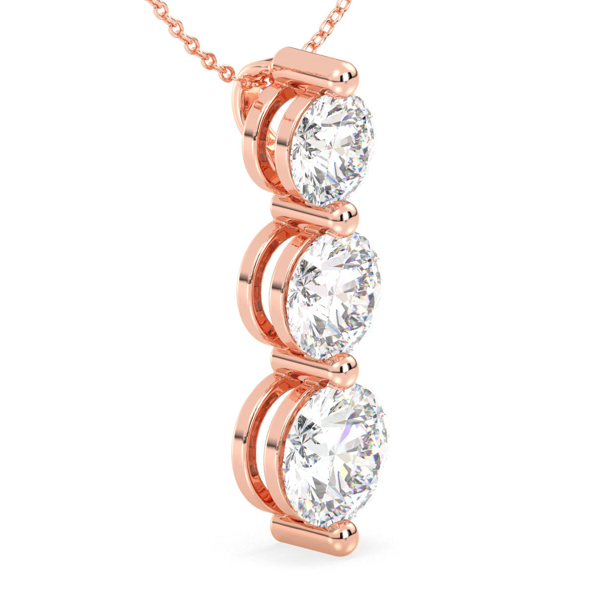 Trilogy Lab Grown Diamond Pendant  in Rose Gold