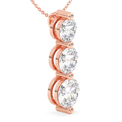 Trilogy Lab Grown Diamond Pendant  in Rose Gold