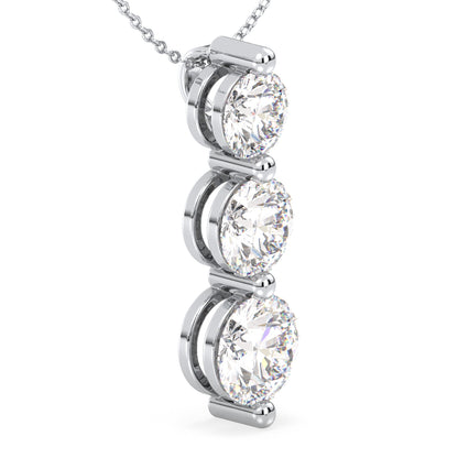 Trilogy Lab Grown Diamond Pendant  in White Gold