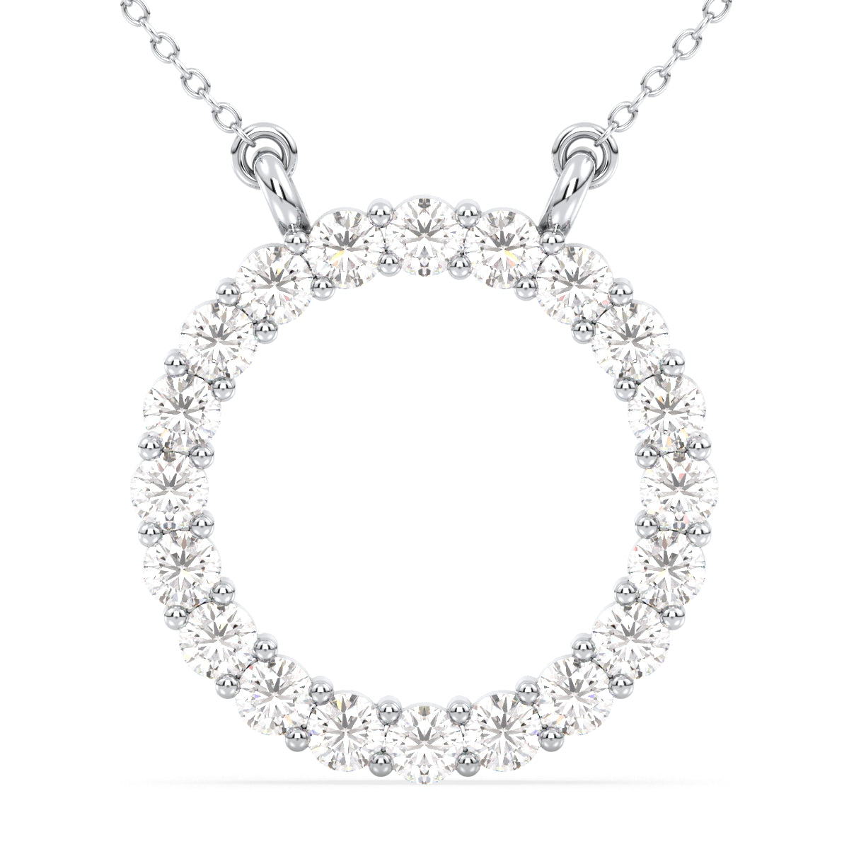 The 'O'pluence Lab Grown Diamond Pendant in White Gold