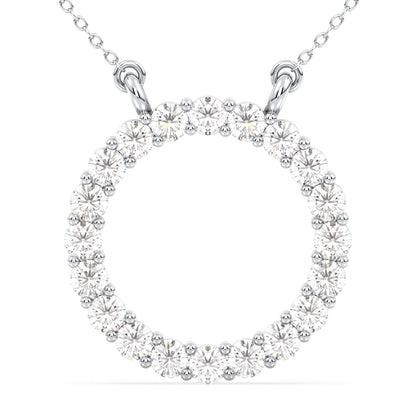 The 'O'pluence Lab Grown Diamond Pendant in White Gold