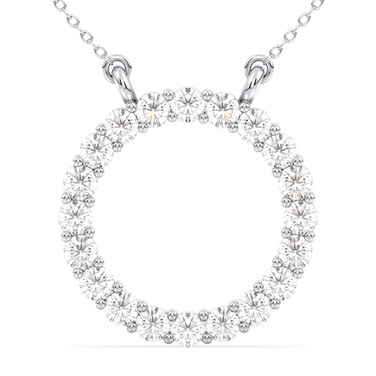 The 'O'pluence Lab Grown Diamond Pendant in White Gold