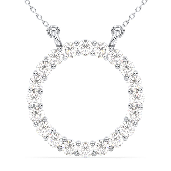 The 'O'pluence Lab Grown Diamond Pendant in White Gold