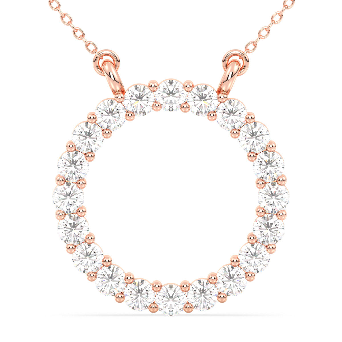 The 'O'pluence Lab Grown Diamond Pendant in Rose Gold