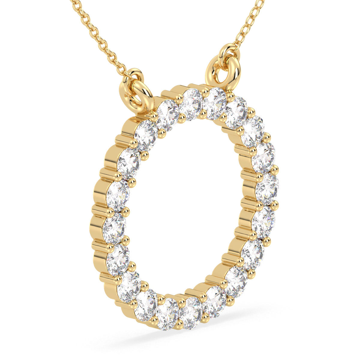 The 'O'pluence Lab Grown Diamond Pendant in Yellow Gold