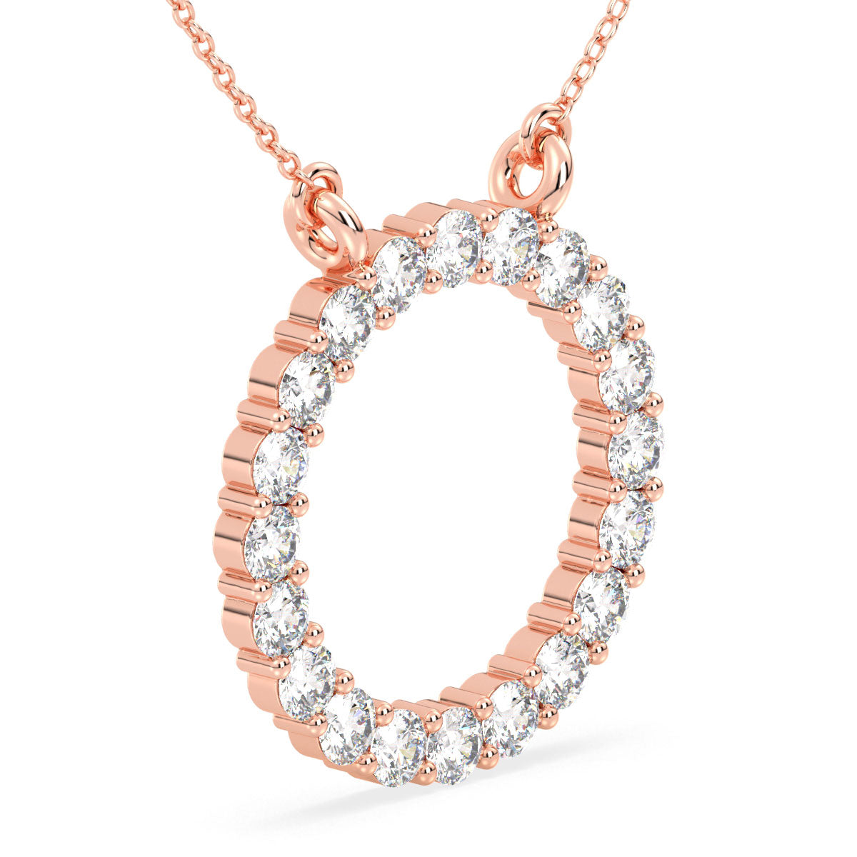 The 'O'pluence Lab Grown Diamond Pendant in Rose Gold