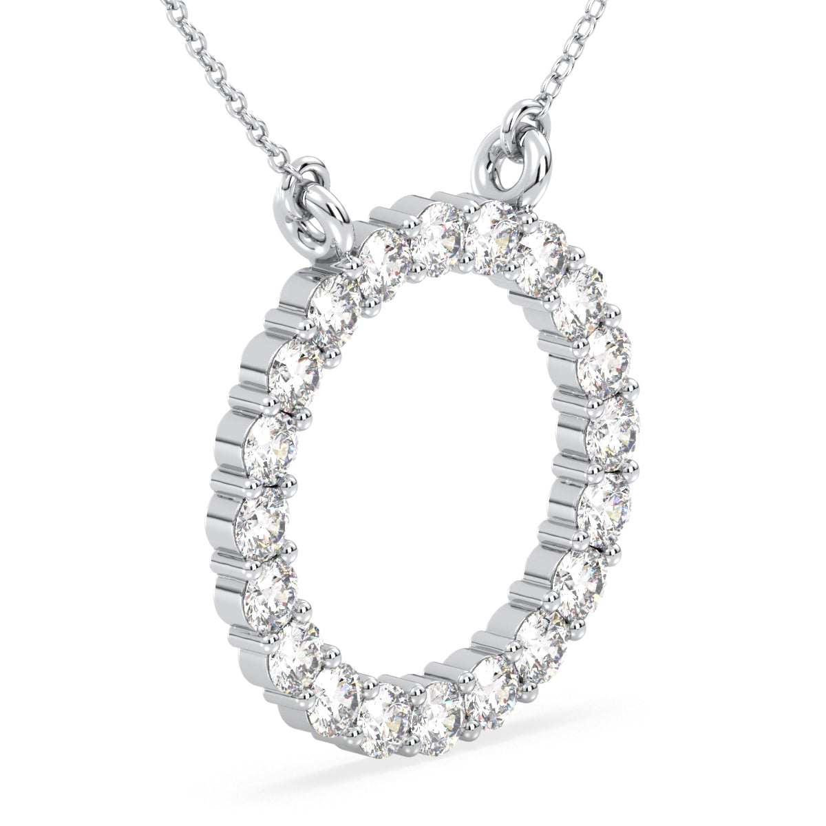 The 'O'pluence Lab Grown Diamond Pendant in White Gold