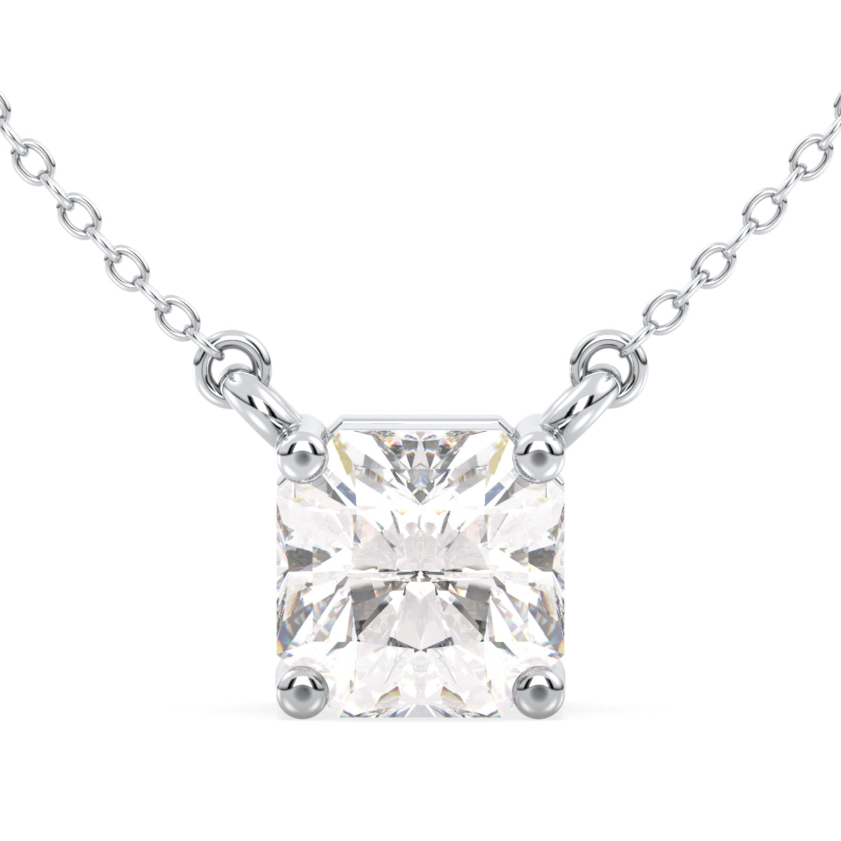 Lab Grown Diamond Solitaire Pendant in White Gold