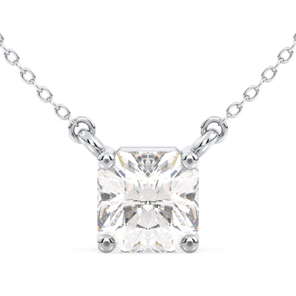 Lab Grown Diamond Solitaire Pendant in White Gold