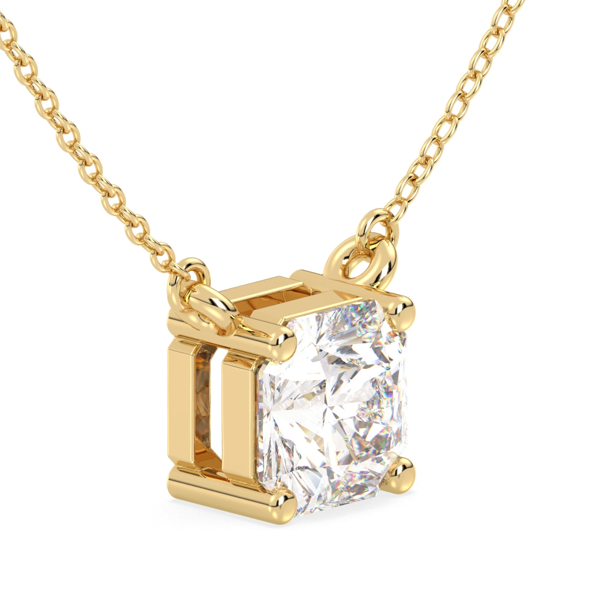 Lab Grown Diamond Solitaire Pendant in Yellow Gold