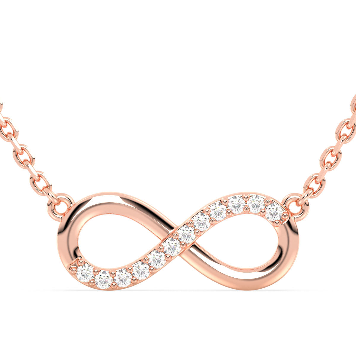 The Infinity Lab Grown Diamond Pendant in Rose Gold