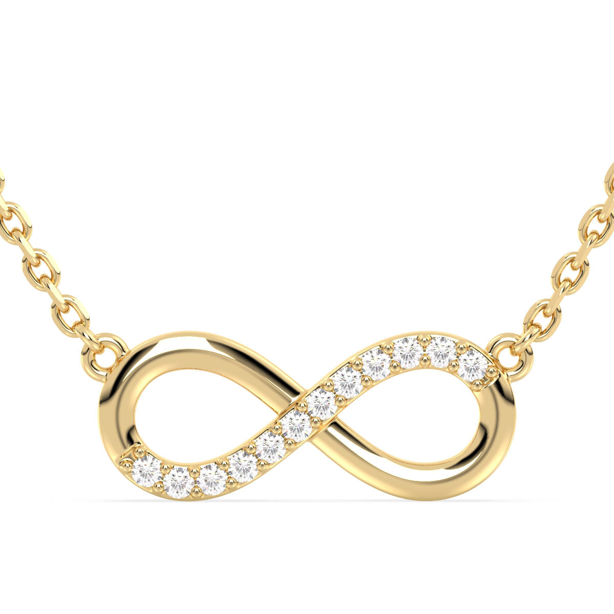 The Infinity Lab Grown Diamond Pendant in Yellow Gold