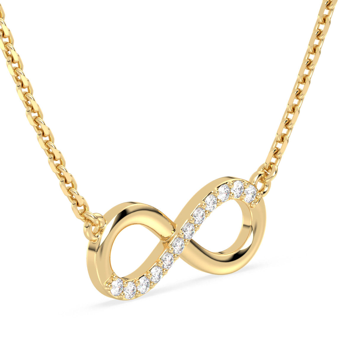 The Infinity Lab Grown Diamond Pendant in Yellow Gold