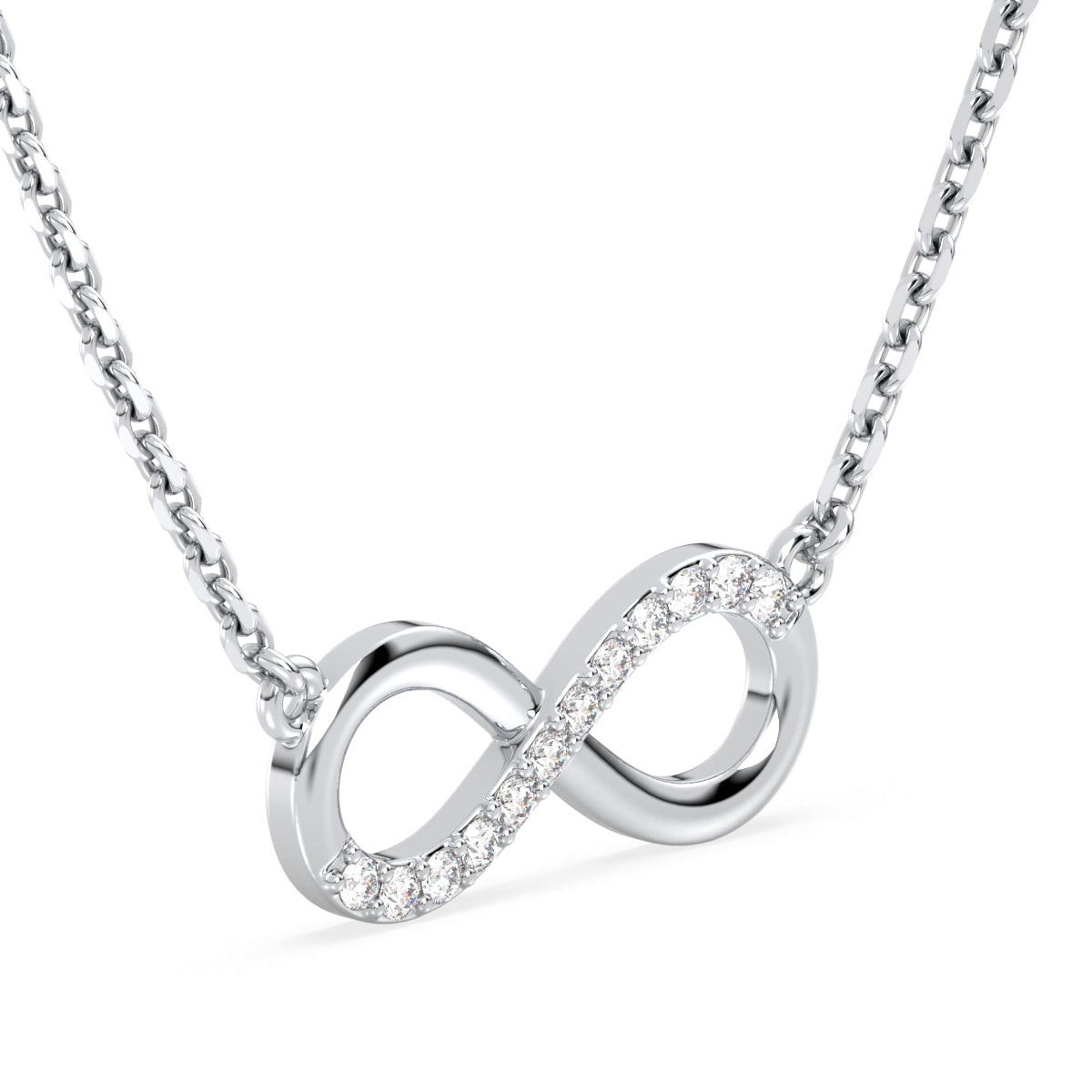 The Infinity Lab Grown Diamond Pendant in White Gold