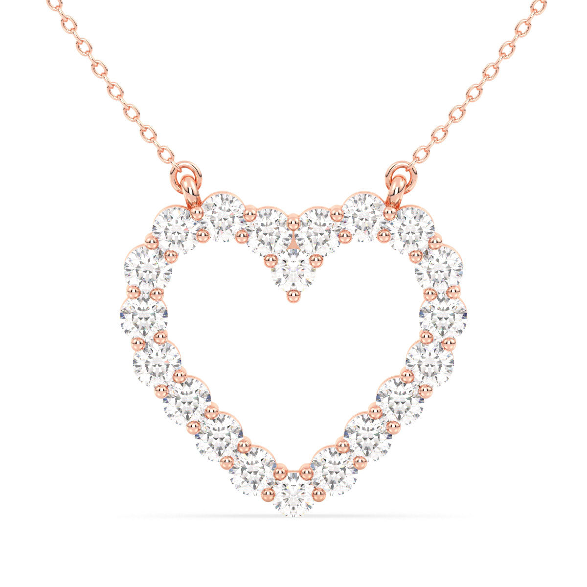 Lab Grown Diamond Heart Pendant in Rose Gold