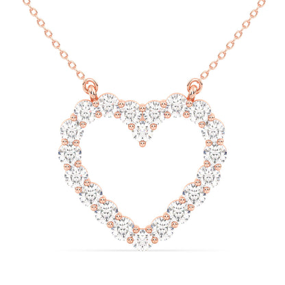 Lab Grown Diamond Heart Pendant in Rose Gold