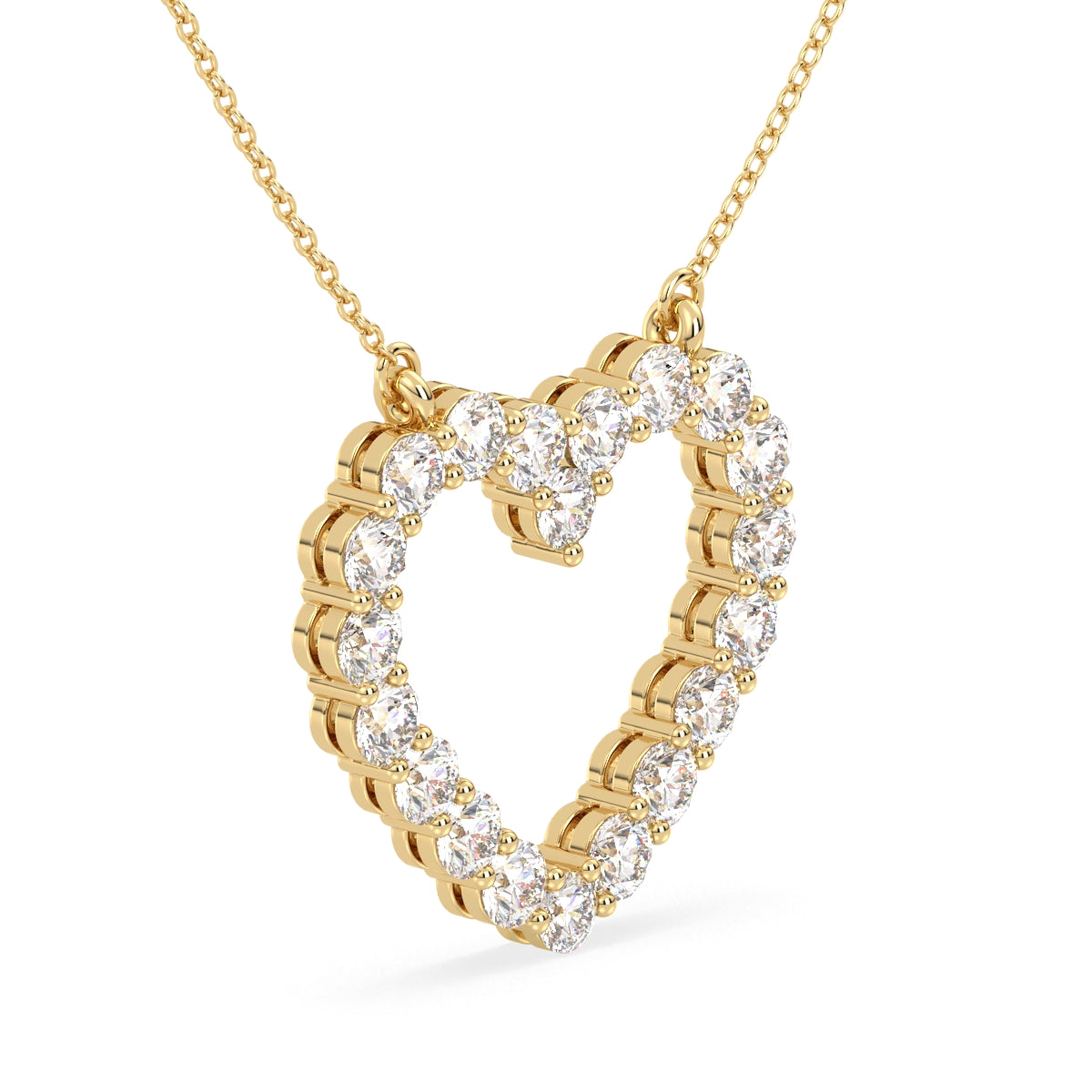 Lab Grown Diamond Heart Pendant in Yellow Gold