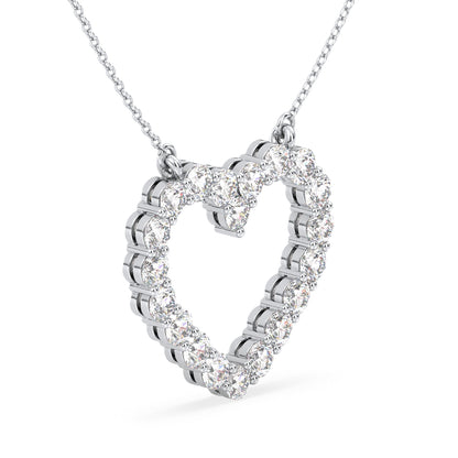 Lab Grown Diamond Heart Pendant in White Gold