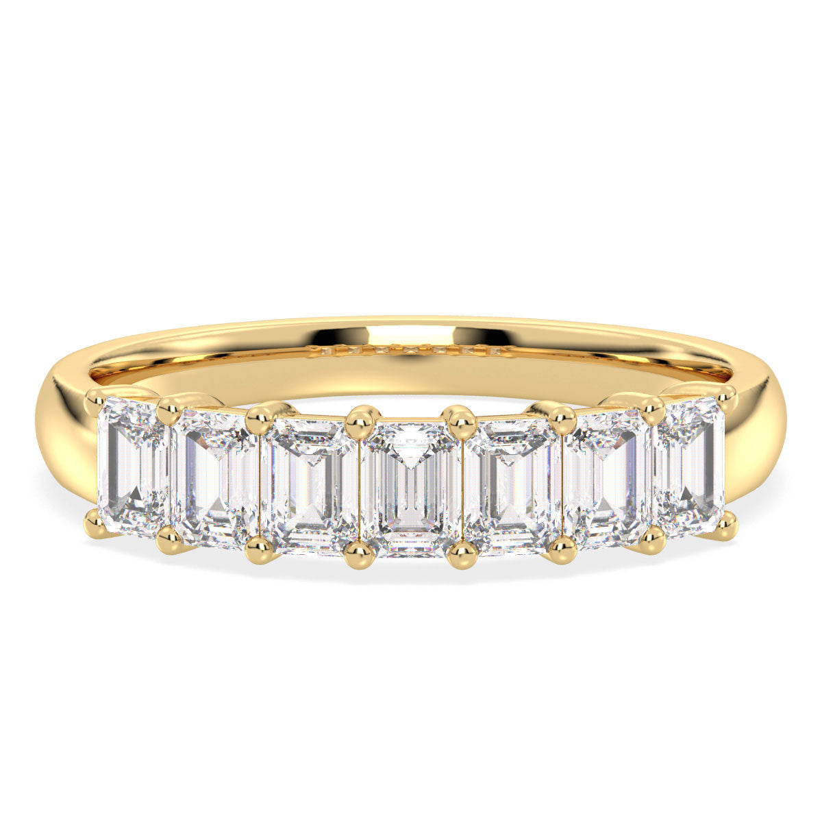 Half Eternity Lab Grown Diamond Ring in Yellow Gold