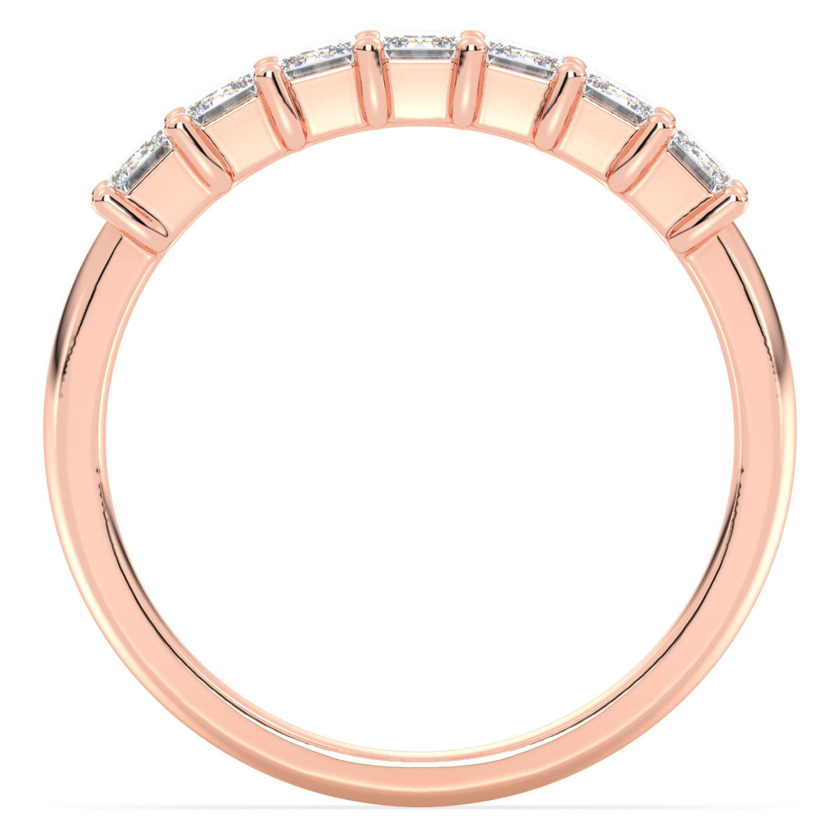 Half Eternity Lab Grown Diamond Ring in Rose Gold