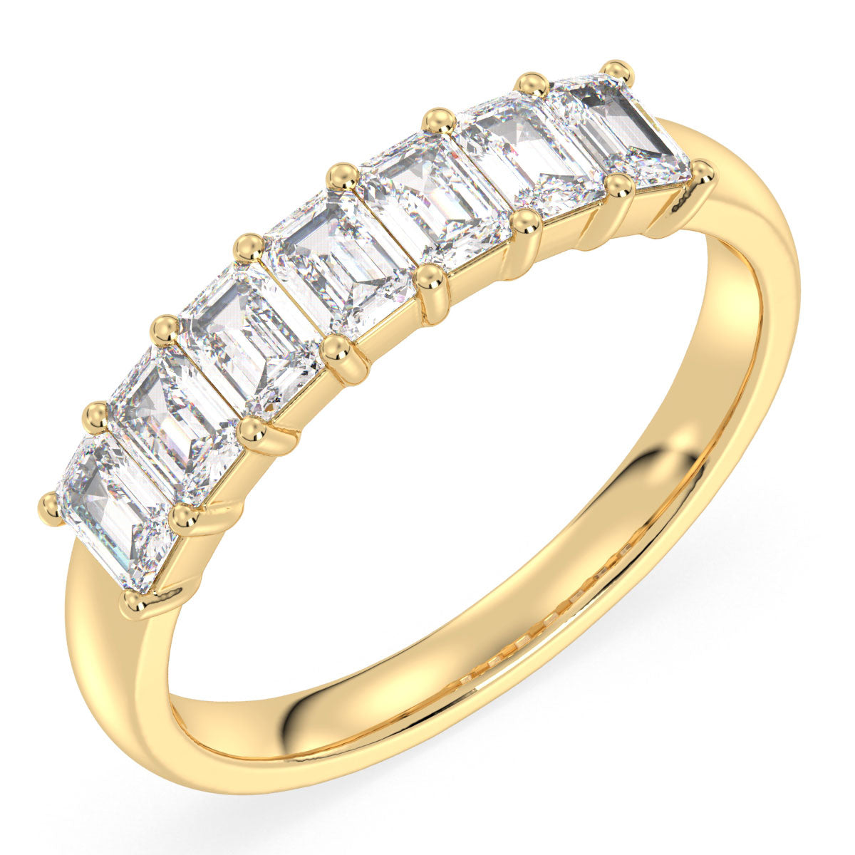 Half Eternity Lab Grown Diamond Ring in Yellow Gold