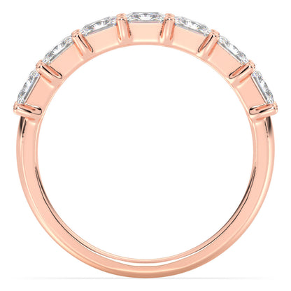 Half Eternity Princess Cut Lab Grown Diamond Ring in Rose Gold