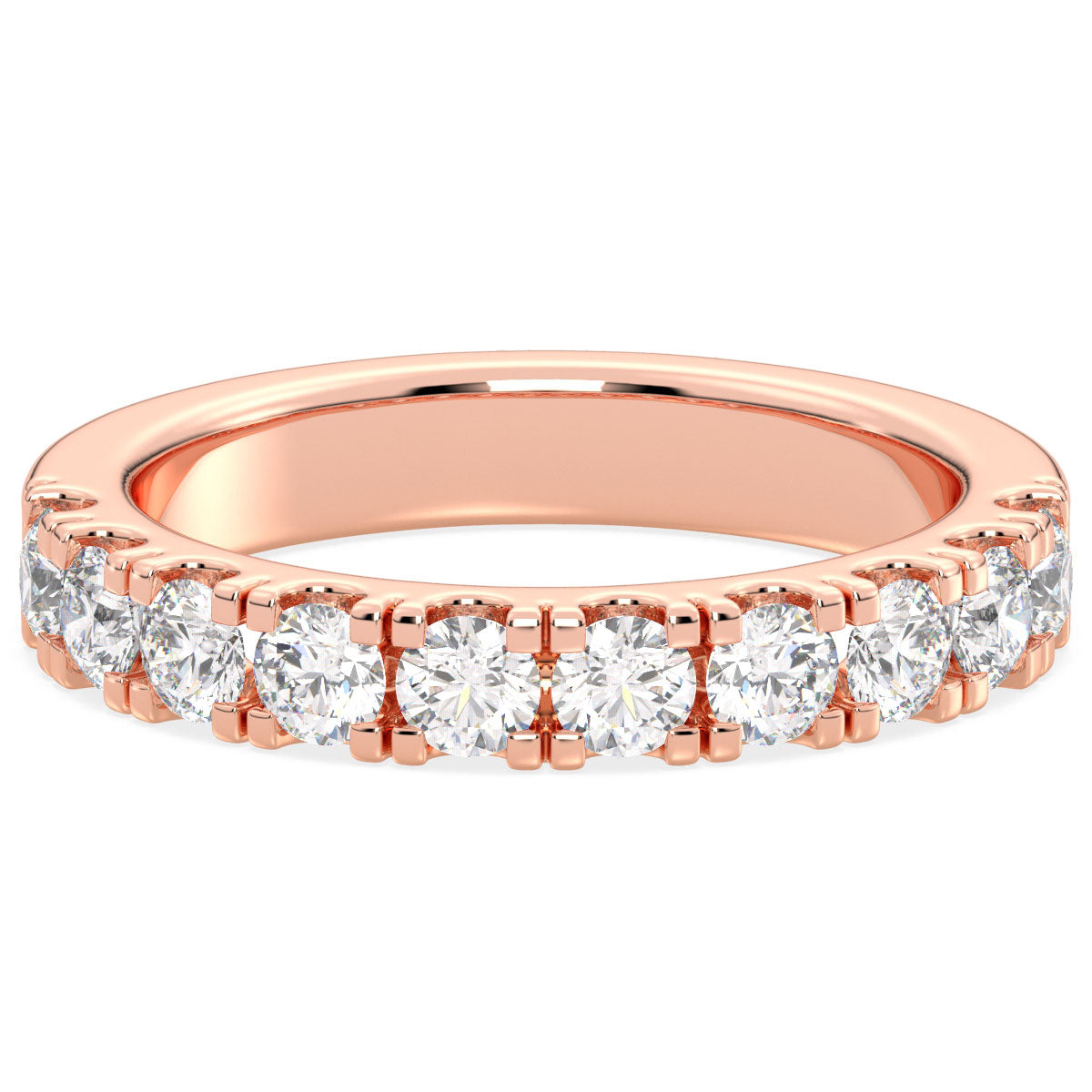 Lab Grown Diamond Half Eternity Ring in Rose Gold