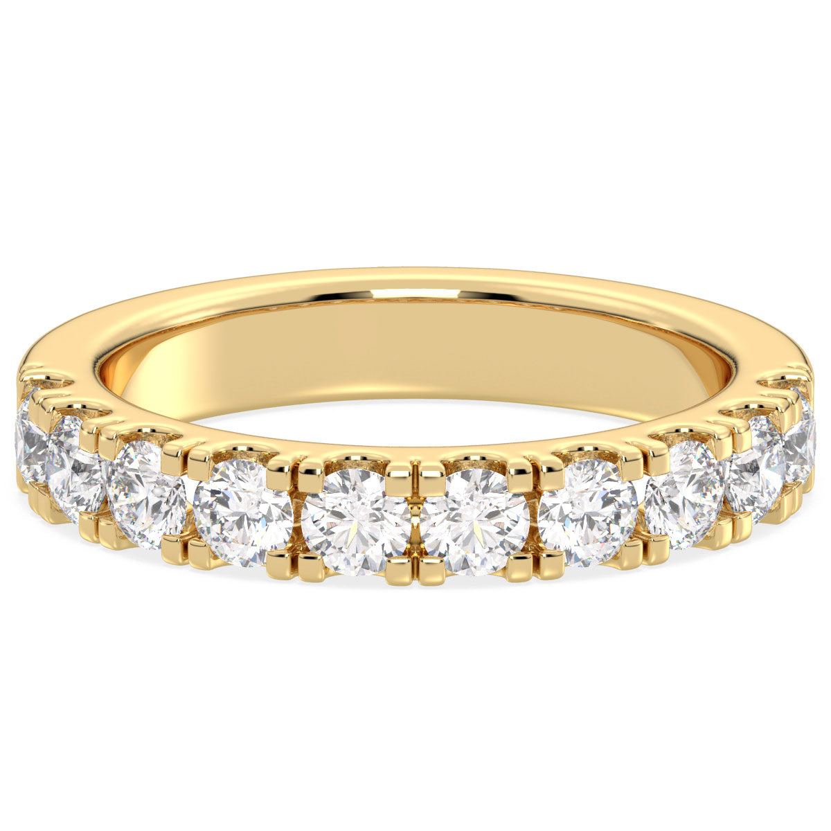 Lab Grown Diamond Half Eternity Ring in Yellow Gold