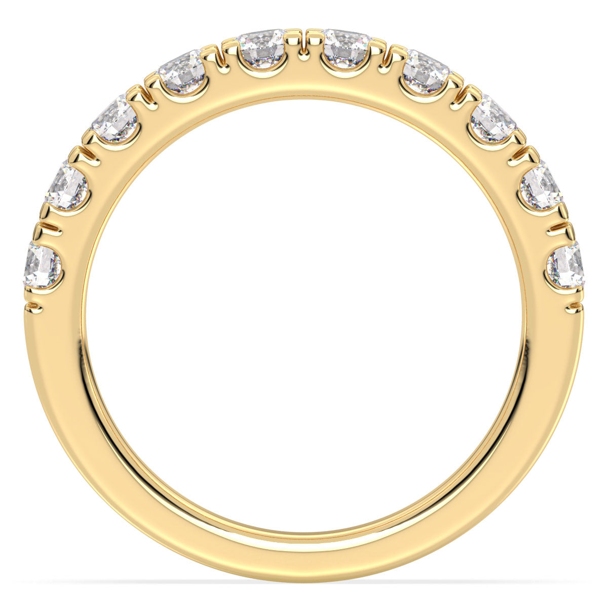 Lab Grown Diamond Half Eternity Ring in Yellow Gold