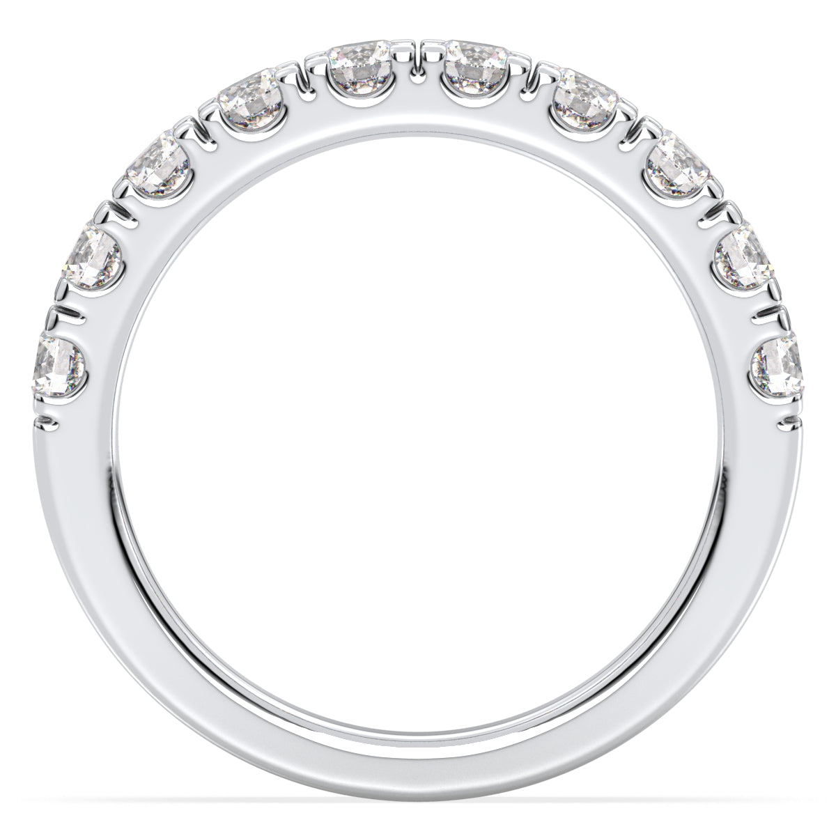 Lab Grown Diamond Half Eternity Ring in White Gold