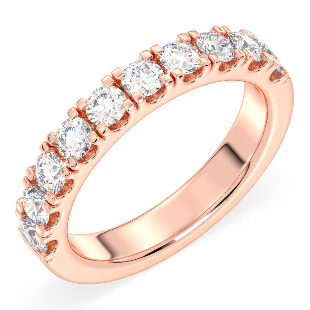 Lab Grown Diamond Half Eternity Ring in Rose Gold