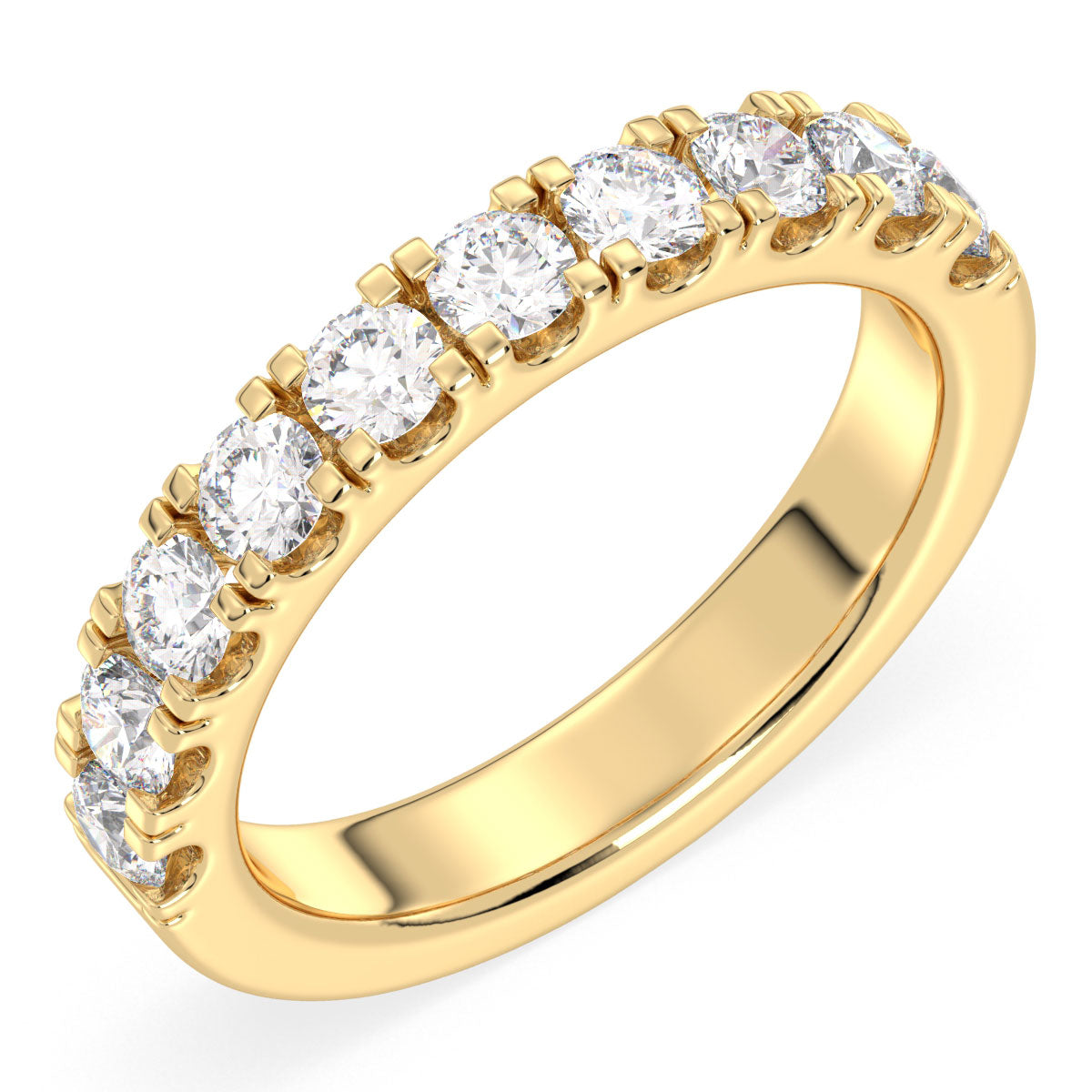 Lab Grown Diamond Half Eternity Ring in Yellow Gold