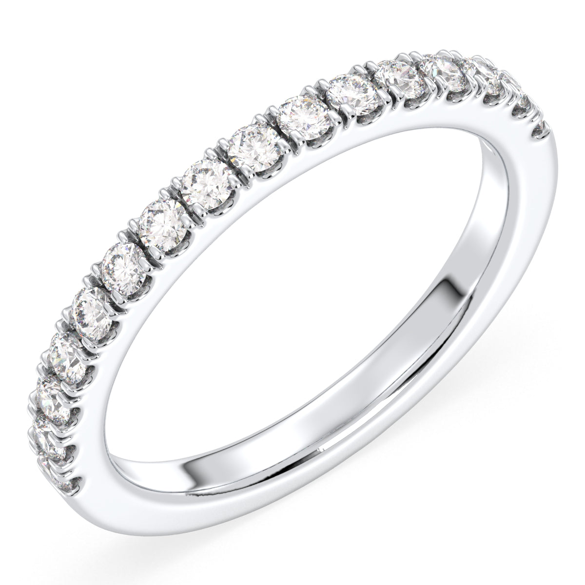 Half Eternity Lab Grown Diamond Ring  in  White Gold