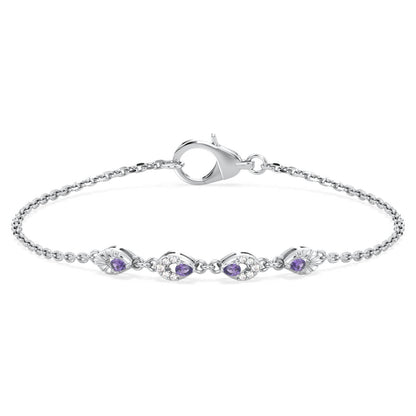 Amethyst Branch Bracelet - White