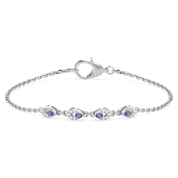 Amethyst Branch Bracelet - White