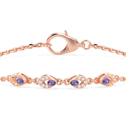 Amethyst Branch Bracelet - Rose