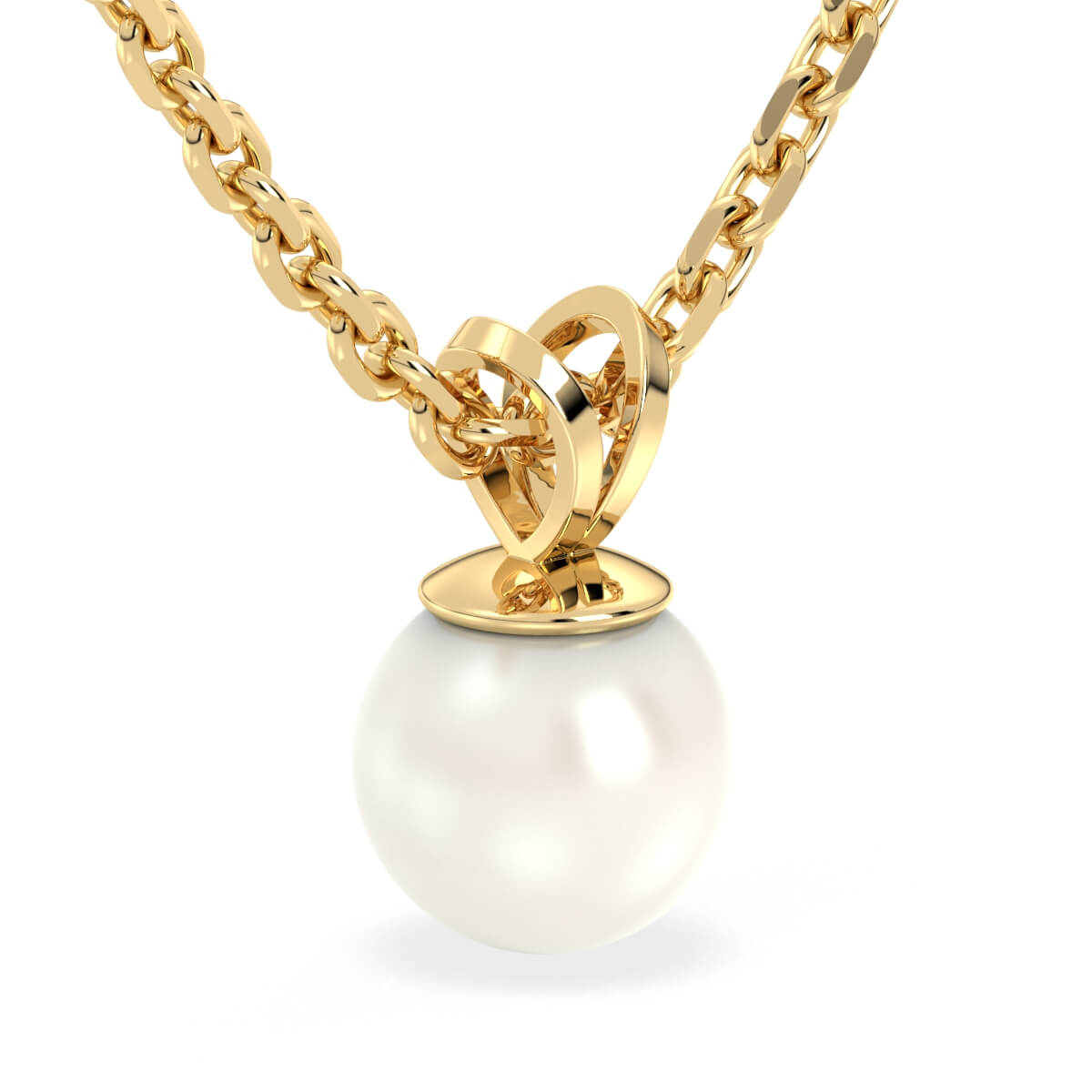 Freshwater Pearl V-Bale Pendant - Yellow