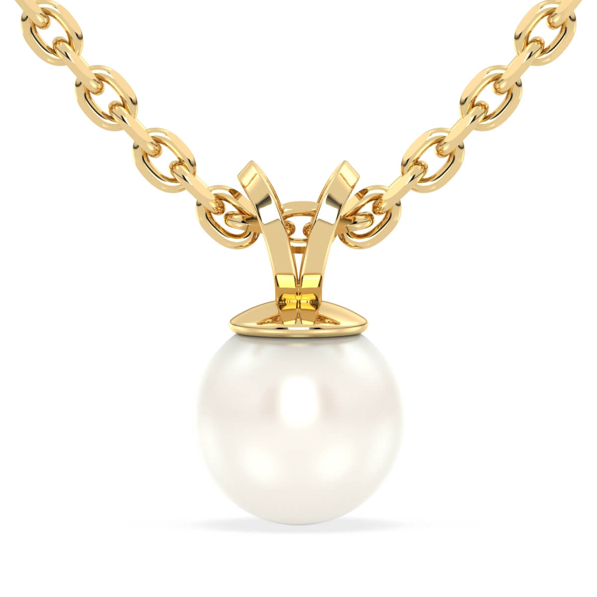 Freshwater Pearl V-Bale Pendant - Yellow