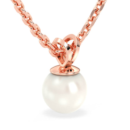 Freshwater Pearl V-Bale Pendant - Rose