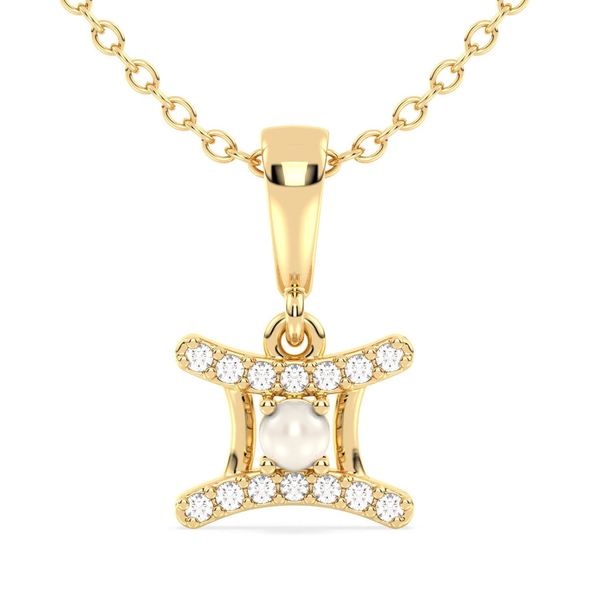 Era Of You- Gemini Zodiac Pearl Pendant - Yellow