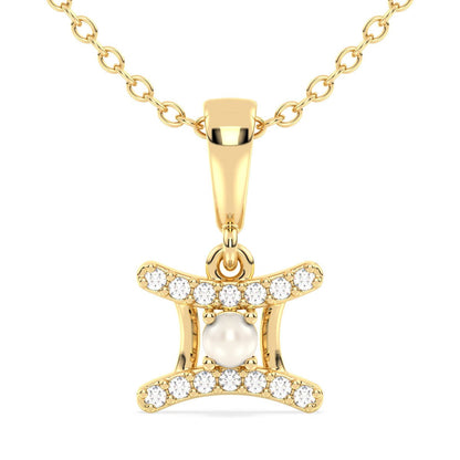 Era Of You- Gemini Zodiac Pearl Pendant - Yellow