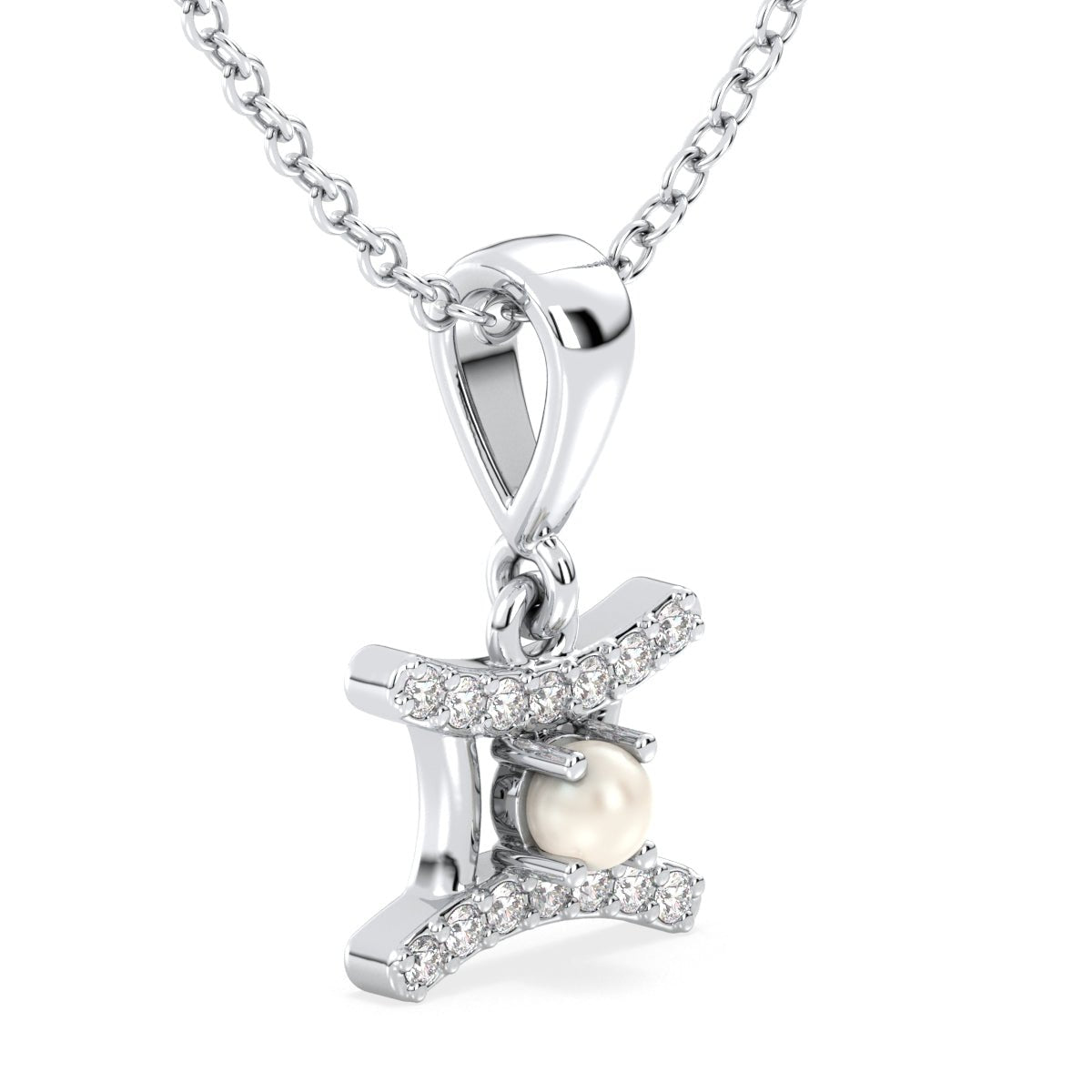 Era Of You- Gemini Zodiac Pearl Pendant - White