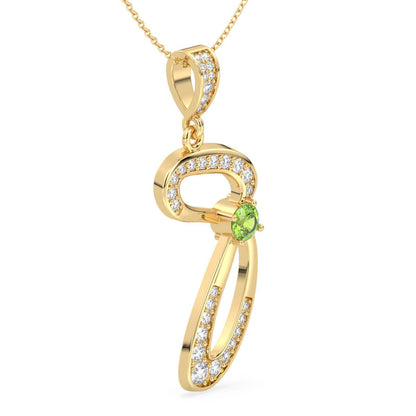 Peridot Infinity Swirl Pendant -Yellow