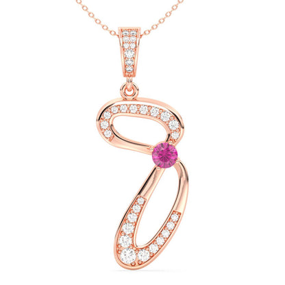 Pink Topaz Infinity Swirl Pendant - Rose